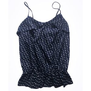 Gap Blue Sleeveless Ruffle Bottom Top Size M